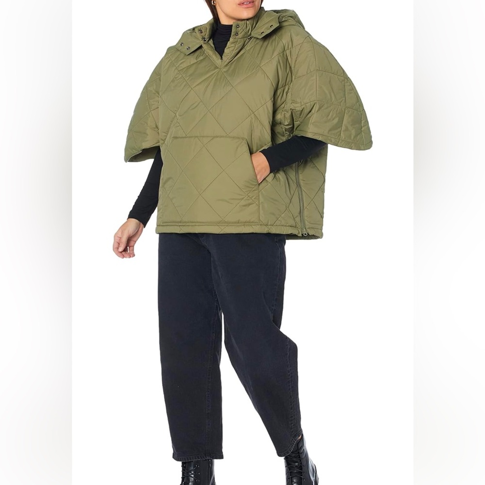 The Drop Women's Noelle Quilted Anorak Cape..size small..(NWT)martini olive